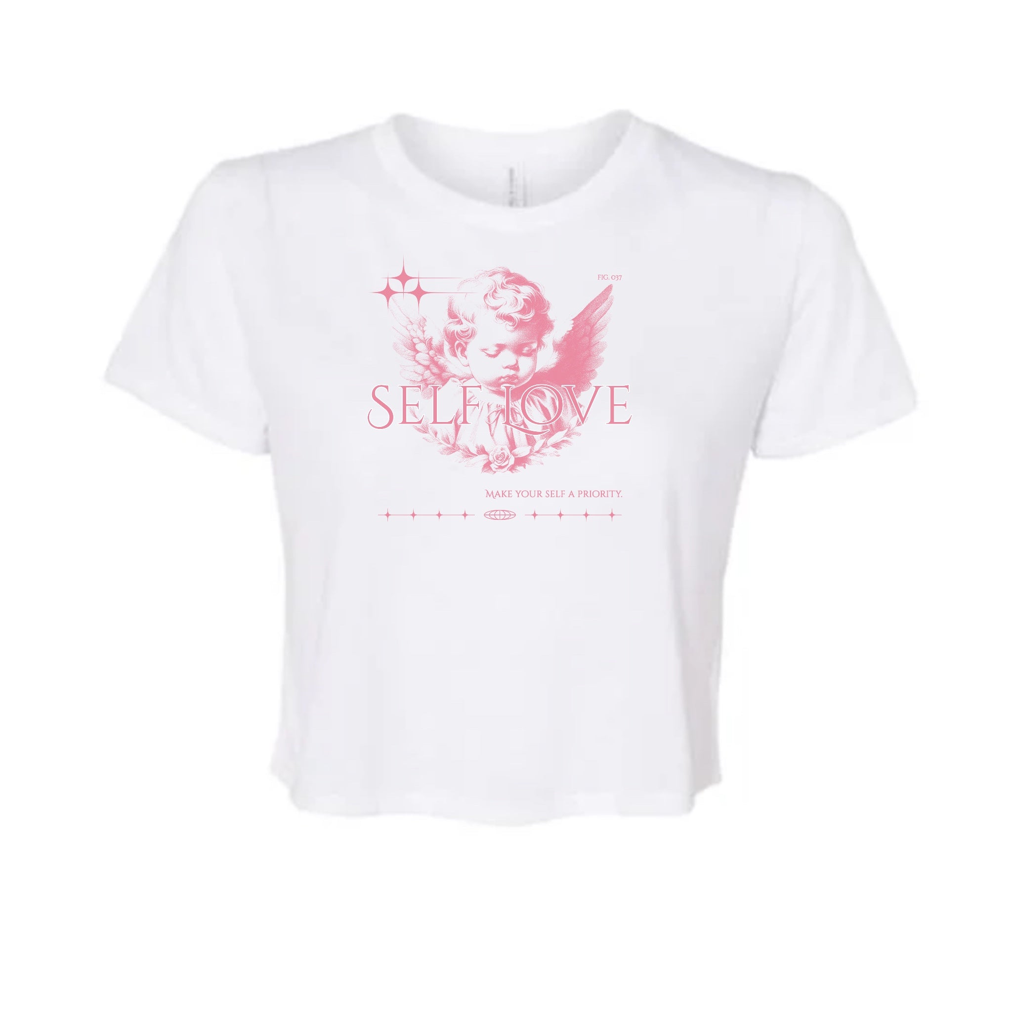 “Self Love” Women’s Flowy Crop Top Tee